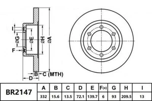 Bendix Ultimate 4WD Rear Brake Rotor for Ford Everest UA, UA2 3.2L P5-AT Diesel - Picture 1 of 2