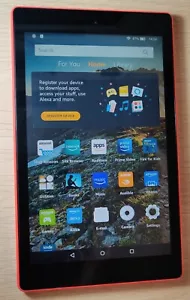 Amazon Fire HD 8 Tablet (7th Gen) 16GB | WI-FI Red #765A - Picture 1 of 5