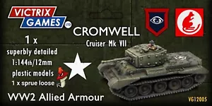 Victrix Cromwell mk VII 12mm scala 1:144 WWII 1x sprue plastica sfusa VG12005 - Foto 1 di 9