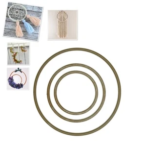 3x Anillos de Macramé Aros Marrones Colgantes de Pared Atrapasueños 30cm 20cm 15cm. S7842 - Imagen 1 de 1