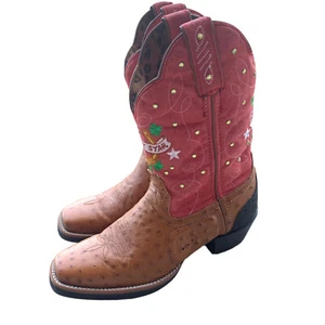 Tony Lama Lucky Star braune Damen-Cowgirl-Westernstiefel aus Leder ST1001 Größe 5,5B - Bild 1 von 8