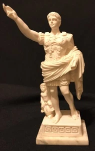 Very Artistic Vintage Statue of "Cesare Augusto" w. Infant Angel- 9”Tall SGND - Picture 1 of 5