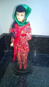 Vintage Chinese Doll Holding her Baby Red & Flower Design outfit Decorative - Picture 1 of 6