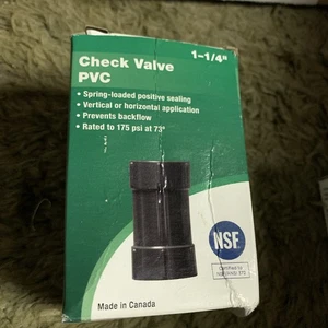NEW ProPlumber 1-1/4” PVC Check Valve PPCV125-PL, Made in Canada, NSF - Picture 1 of 1