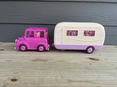 Lil Woodzeez HAPPY CAMPER & Pink Toy CAR - Compatible with Calico Critters Toys  - Image 1 of 4