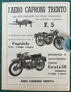 Rara Pubblicità Moto Capriolo 75 e 150 AERO CAPRONI-Trento 1953 - Foto 1 di 1