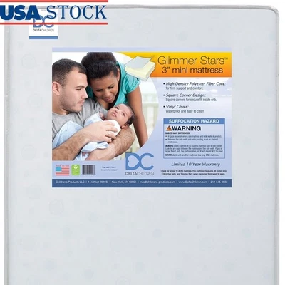 Mini Colchón Cuna Portátil Firme Hipoalergénico Impermeable Ecológico 3 Pulgadas Foto 1 de 4