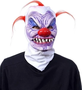 Men`s Killer Clown Mask Adult Creepy Evil Clown Halloween Face Mask Pennywise - Picture 1 of 6