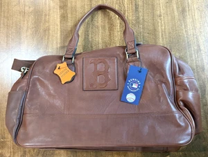 Neu mit Etikett Original Boston Red Sox braune Leder-Reisetasche Wochenendtasche Schultergurt 300 $ - Bild 1 von 19