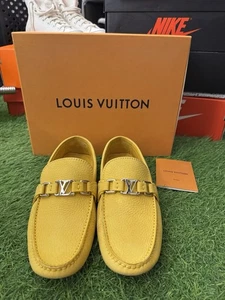 Men’s Louis Vuitton Yellow Hockenheim Leather Driving Moccasins/Loafers/Shoes - Picture 1 of 8