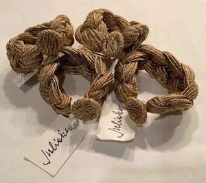 Juliska Napkin Holder Rings Set of (4) Metallic Gold Braid New with Tags - Picture 1 of 8