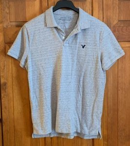 Herren American Eagle sportliche Passform Kurzarm grau Baumwolle Polo Etikett Größe XL - Bild 1 von 4