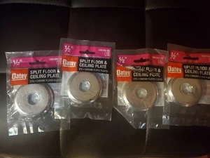 Set Of 2, 1/2" Split Floor & Ceiling Plate Chrome Plated Plastic Set Of 4 - Picture 1 of 2
