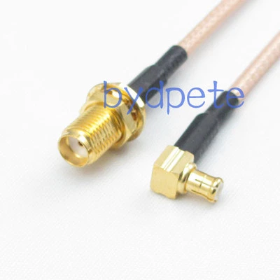6inch RG316 MCX male right angel to SMA female jack RF Pigtail Jumper Cable 15cm - Image 1 of 4