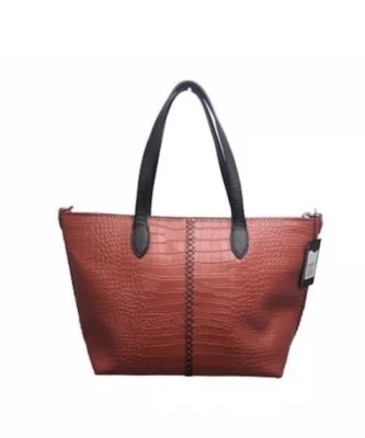 Isabella Adams Croco Embossed Leather Tote-Cognac - Image 1 of 2