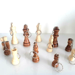 Birthday gift wooden chess piece keyring/chain stainless steel - Picture 1 of 22