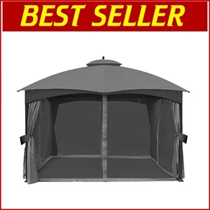 Heavy-Duty Polyester Mosquito Netting for 10' x 12' Gazebo - Four Walls Included - Picture 1 of 8