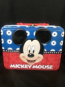 Disney Mickey Mouse Children's Metal Tin Lunch Box Carry All Small - Picture 1 of 8