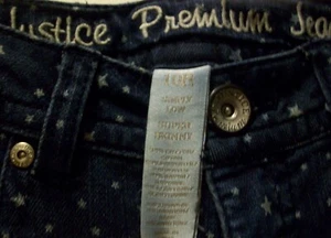 Justice Premium Jeans Girl's  10 Star Denim Jeans 5 Pockets  VGC - Picture 1 of 5