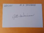 Art Weiner (d. 2013) Signed Index Card - 1950 New York Yanks, North Carolina
