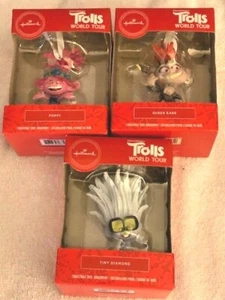 NIB LOT OF HALLMARK TROLLS WORLD TOUR CHRISTMAS ORNAMENTS - Picture 1 of 3