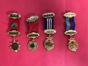Vintage 4 Prima Freesia Medals Parry B’Ham 70-80s Named - Picture 1 of 9