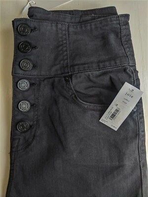Todas las Tallas* NUEVO CON ETIQUETAS JOIE Laurelle Cintura Alta Corte Pierna Recta NEGROS Jeans Botón Mosca Foto 1 de 4