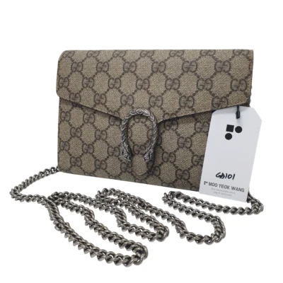 GUCCI Dionysus GG Supreme Chain Wallet 401231 Small Bag Guaranteed Genuine GA101 - Image 1 of 4