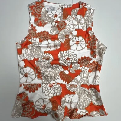 Blusa floral Kelly & Diane para mujer peplum sin mangas cremallera lateral talla 8 Foto 1 de 4