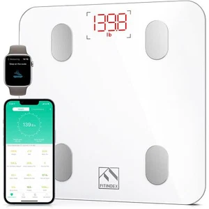Báscula inteligente FITINDEX para peso corporal, elegible para FSA HSA 10,2"/260 mm, blanca - Imagen 1 de 7