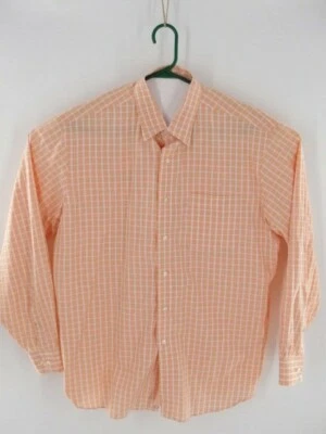 Camisa de vestir para hombre Tommy Bahama naranja a cuadros de algodón manga larga, 16,5 34/35 Foto 1 de 4