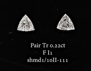 Trillion Diamonds 0.22 Ct F I1 Triangles Loose Pair Side stones Natural Ring - Picture 1 of 6