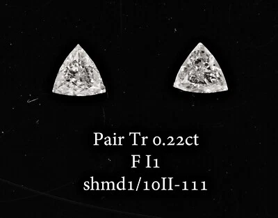 Trillion Diamonds 0.22 Ct F I1 Triangles Loose Pair Side stones Natural Ring - Image 1 of 4