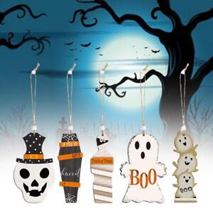 Halloween Party Decorations Props Painted Wooden Rope Creative Pendants