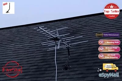 Antena de HDTV Yagi para exteriores 300 millas para transmisión 4K Ultra HD y UHF VHF FM Foto 1 de 4