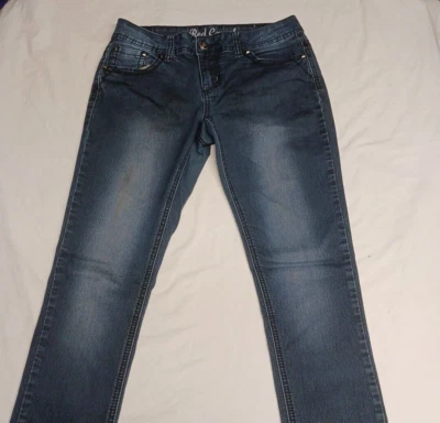 Red Camel Jeans Women's 9 Blue Low Skinny Stretch Denim Pants Embellished Y2K - Image 1 of 4