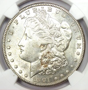 1901-S Morgan Silver Dollar $1 Coin - Rare Date - Certified NGC AU55 - Picture 1 of 4