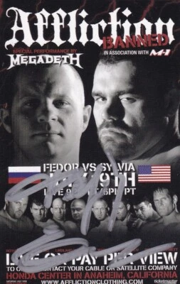 Fedor Emelianenko Signed Official Affliction MMA Photo Card Flyer Pride FC Auto - Image 1 of 4