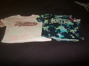 NWT GIRLS JUSTICE lot of 2 shirts sz med 10 lot 3 - Picture 1 of 3