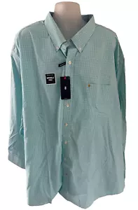 Izod Advantage Blue Radiance Check L/S Button Front Shirt Size 5XL, XXXXXL - Picture 1 of 3