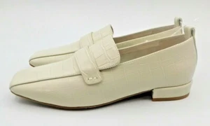 Jeffrey Campbell Marko Croc Embossed Loafer Ivory Shoes NEW Size 7.5 - Picture 1 of 5