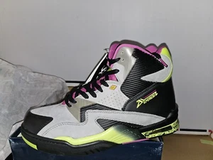 British Knights Dymacel High Tops Size 9.5 Shoes NWT Grey/lime Green/cobal #207 - Picture 1 of 11