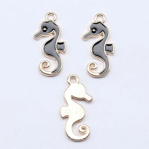 60 pcs KC Gold Color Alloy Enamel sea horse Charms 21x10MM DIY Jewelry Making - Picture 1 of 3