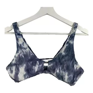 Athleta Bikini Top sz S Gray Tie Dye Triangle Straps Swim Top Retro Hippy - Picture 1 of 6