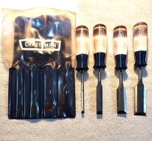 Vintage Craftsman #9-36856 Stumpfmeißel 4er Set alte Holzschnitzwerkzeuge - Bild 1 von 18