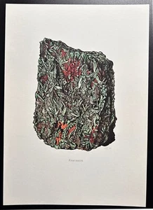 Vintage 1969 Caspari mineral print: Atacamite, geology, natural science, gems - Picture 1 of 2