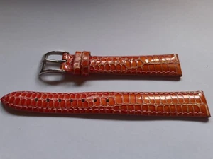 Correa para reloj de 14mm en piel de serpiente con hebilla acero de inoxidable - Bild 1 von 4