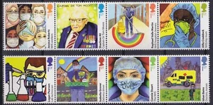 165. GREAT BRITAIN (GB) 2022 SET/8 STAMPS HEROES OF HEALTH PANDEMIC, MASK .MNH - Picture 1 of 1
