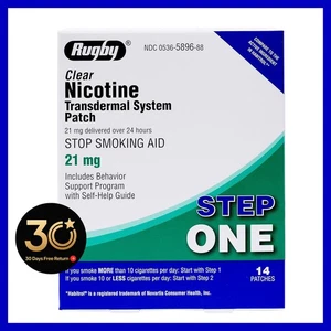 Rugby 21mg Nikotin Transdermales System Pflaster - 14 Pflaster - Bild 1 von 3
