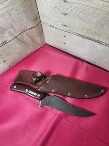 Vintage Old Timer Schrade USA 150T Fixed Blade Hunting Knife w/ Sheath - Picture 1 of 10